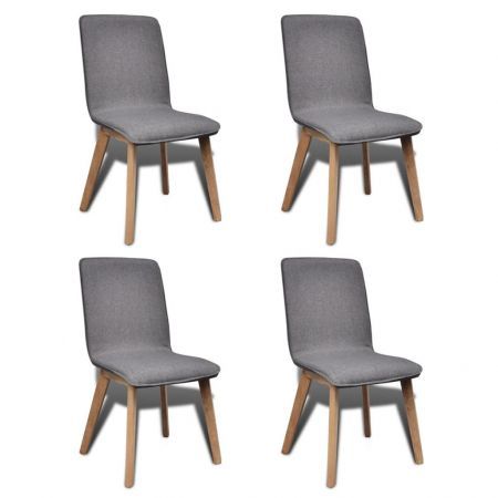 Dining Chairs 4 Pcs Light Grey Fabric, Light Grey Dining Chairs Wooden