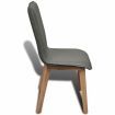 Dining Chairs 4 pcs Light Grey Fabric and Solid Oak Wood