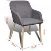 Dining Chairs 2 pcs Dark Grey Fabric and Solid Oak Wood