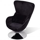 Armchair with Egg Shape Black