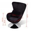 Armchair with Egg Shape Black