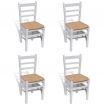 4 pcs White Paint Wooden Dining Chair