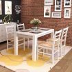 4 pcs White Paint Wooden Dining Chair