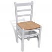 4 pcs White Paint Wooden Dining Chair