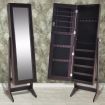 Free Standing Jewellry Cabinet with Mirror Brown