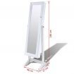 White Free Standing Jewellery Cabinet with LED Light and Mirror Door