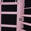 Pink Free Standing Jewellery Cabinet with LED Light and Mirror Door