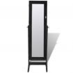 Black Free Standing Jewellery Cabinet with LED Light and Mirror Door