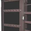 Brown Free Standing Jewellery Cabinet with LED Light and Mirror Door