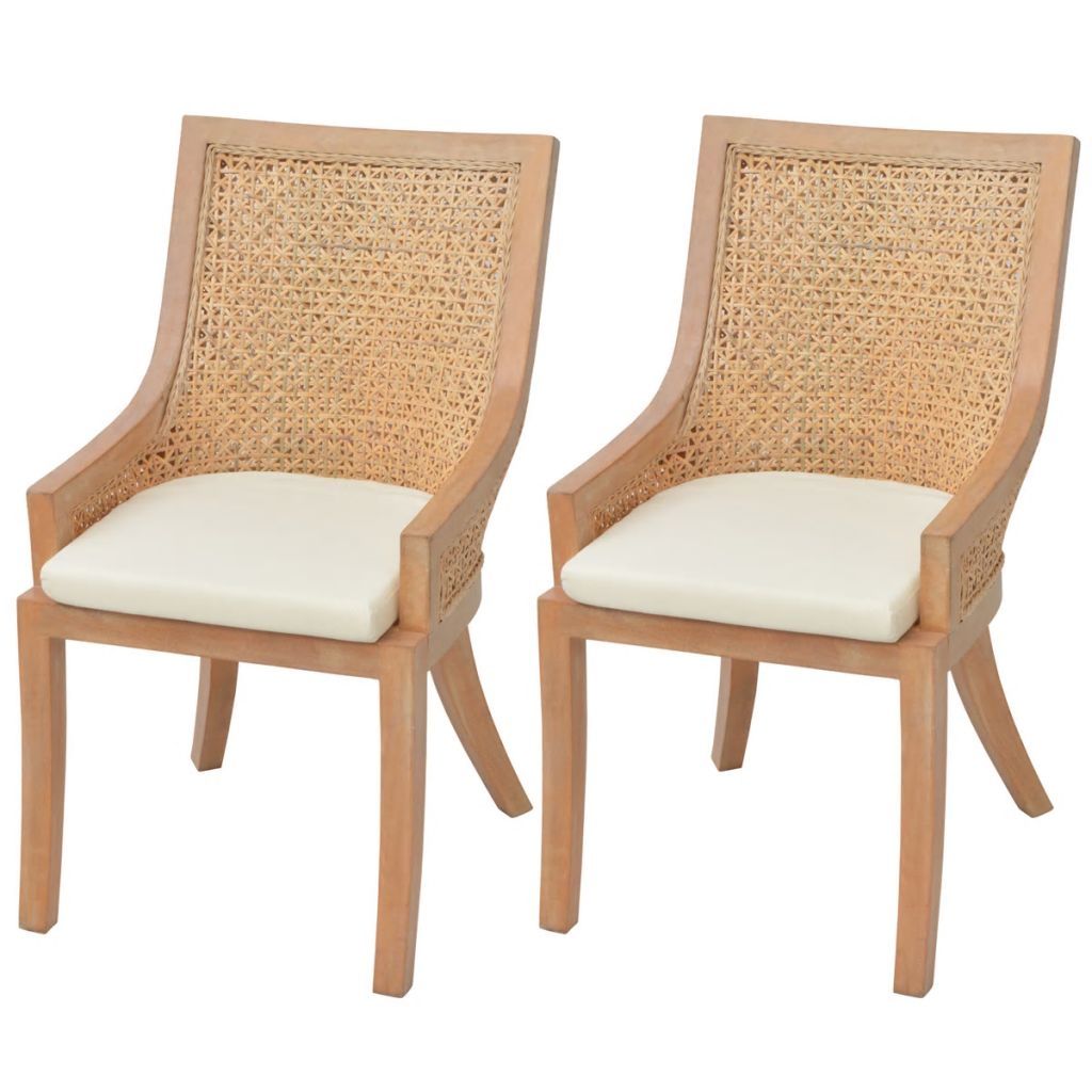 Dining Chairs 2 pcs Rattan