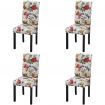 Dining Chairs 4 pcs Floral Design Wood