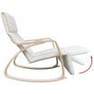 Rocking Chair with Bentwood Frame Fabric Adjustable Cream