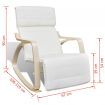 Rocking Chair with Bentwood Frame Fabric Adjustable Cream