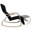 Rocking Chair with Bentwood Frame Fabric Adjustable Black