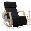 Rocking Chair with Bentwood Frame Fabric Adjustable Black