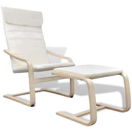 Armchair with Bentwood Frame Fabric Cream