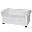 Chesterfield 2-Seater Artificial Leather White