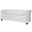 Chesterfield 3-Seater Artificial Leather White
