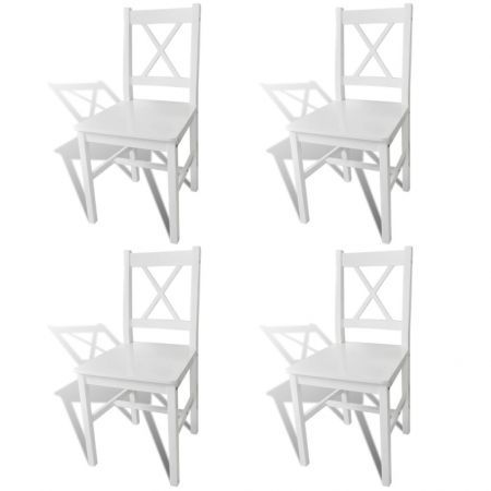 Dining Chairs 4 pcs Wood White