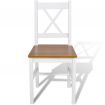 Dining Chairs 2 pcs Wood White and Natural Colour