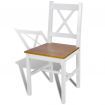 Dining Chairs 2 pcs Wood White and Natural Colour