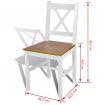 Dining Chairs 2 pcs Wood White and Natural Colour