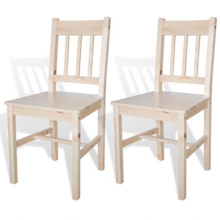 Dining Chairs 2 pcs Wood Natural Colour