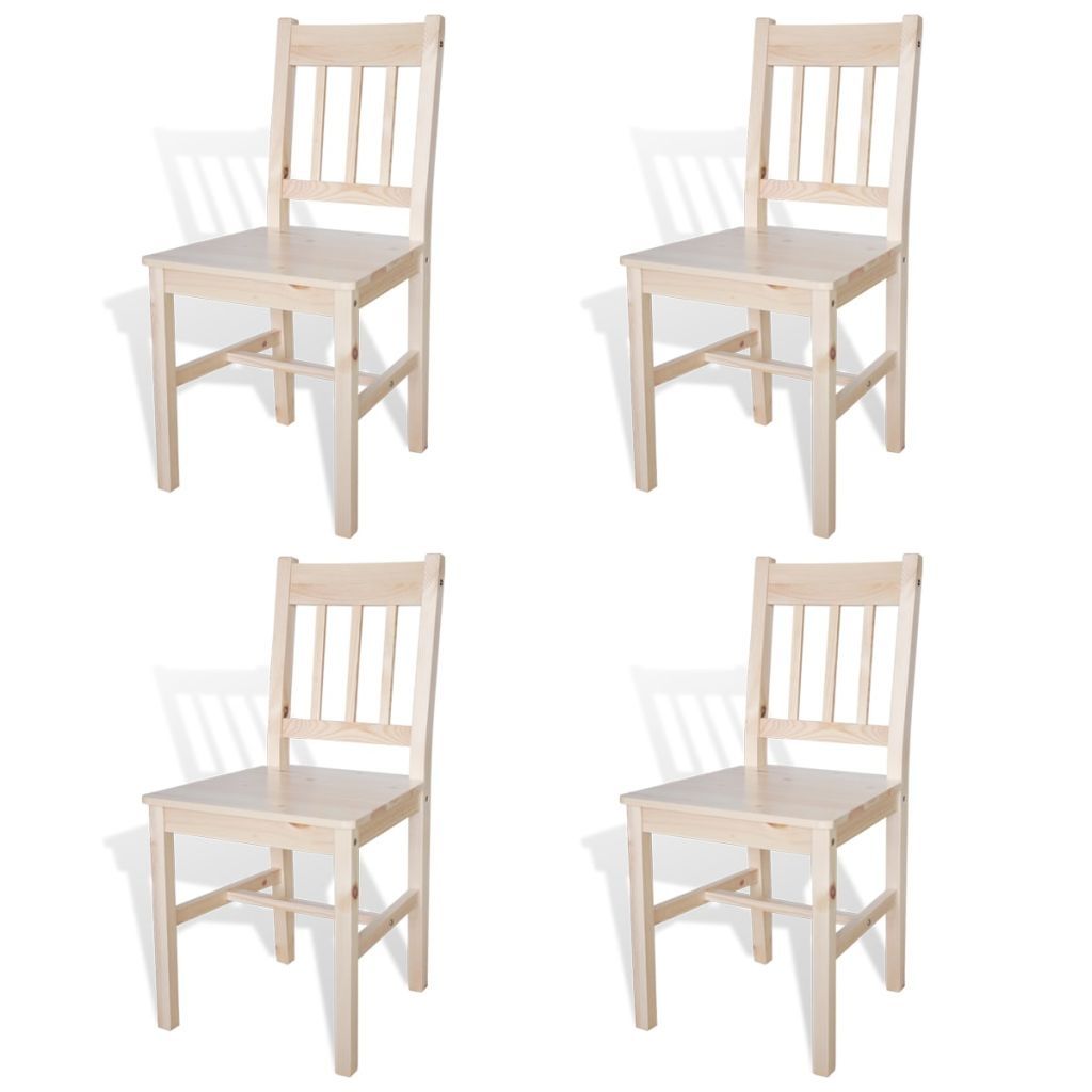 Dining Chairs 4 pcs Wood Natural Colour