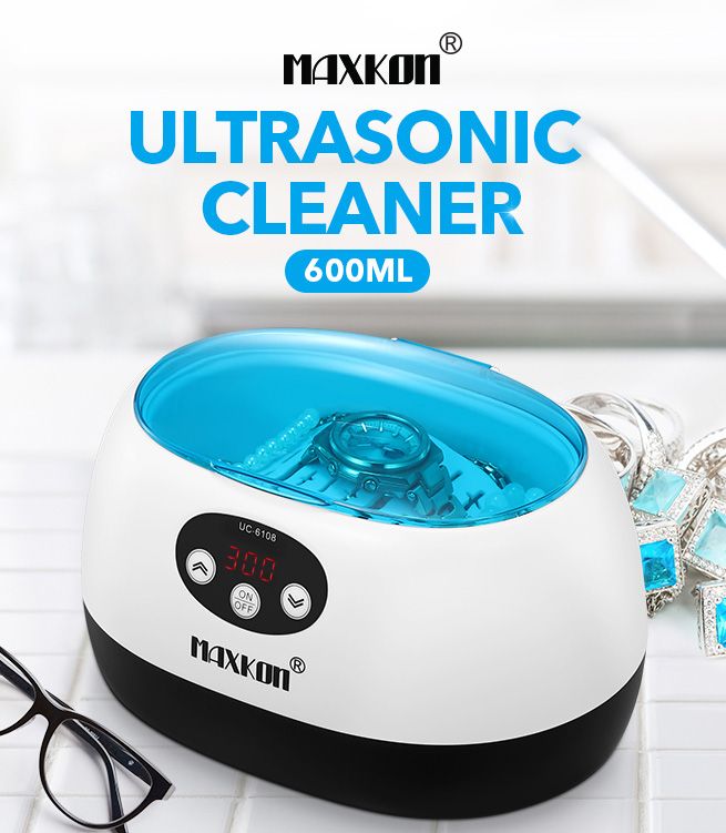 600ml Ultrasonic Cleaner Rings Watches Dentures Glasses Jewellery Cleaning