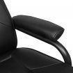 TV Armchair with Foot Stool Artificial Leather Black