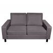 Sofa 2-Seater Fabric Dark Grey