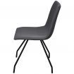 Dining Chairs 2 pcs with Iron Legs Fabric Dark Grey