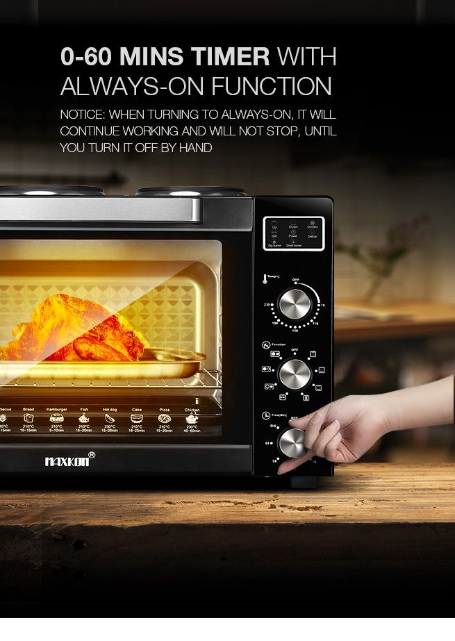 Maxkon New 45L Benchtop Convection Oven Rotisserie Portable Toaster