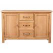 Sideboard with 3 Drawers 110x33,5x70 cm Solid Oak Wood