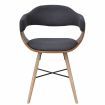 2 pcs Dining Chair Bentwood with Fabric Upholstery