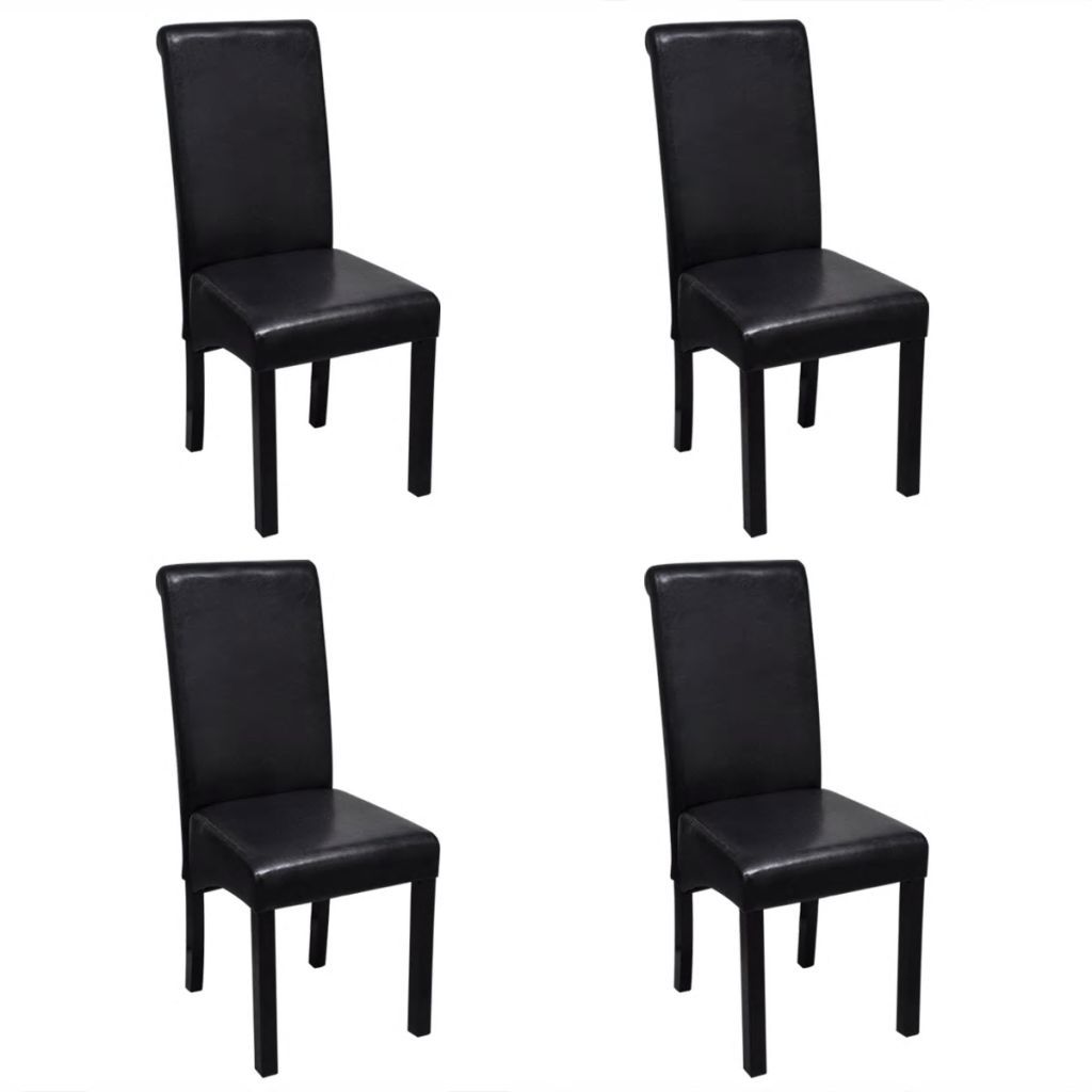 Dining Chairs 4 pcs Artificial Leather Black