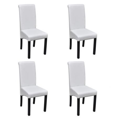 Dining Chairs 4 pcs Artificial Leather White