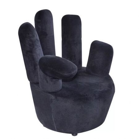 Chair Hand-shaped Velvet Black