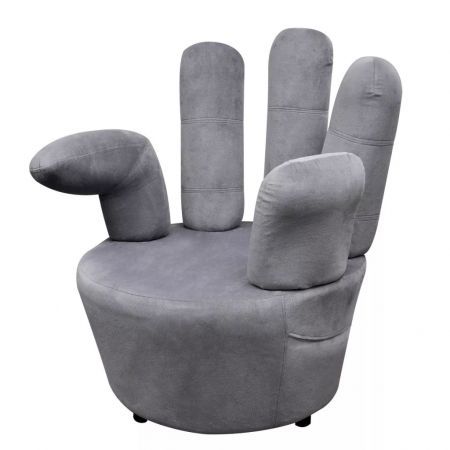Chair Hand-shaped Velvet Grey