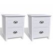 Nightstand 2 pcs with 2 Drawers White