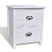 Nightstand 2 pcs with 2 Drawers White