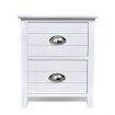 Nightstand 2 pcs with 2 Drawers White