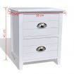 Nightstand 2 pcs with 2 Drawers White