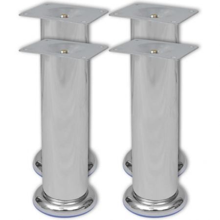 Round Sofa Legs 4 pcs Chrome 180 mm