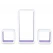 3 White-purple MDF Floating Wall Display Shelf Cubes Book/DVD Storage