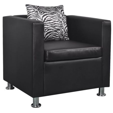 Armchair Artificial Leather Black