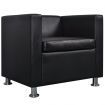 Armchair Artificial Leather Black