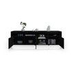 180cm TV Stand Wood Entertainment Unit High Gloss Front Cabinet with RGB LED Black