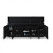 180cm Wood Sideboard Cabinet 5 Doors Storage Buffet Table with RGB LED Black