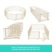 Foldable 10 Panel Kids Playpen Safety Fence New Zealand pine Wood
